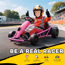 HOMCOM 24V Electric Go Kart for Kids with Music, Horn Honking, Slow Start