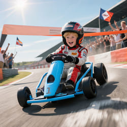HOMCOM 24V Electric Go Kart for Kids with Music, Horn Honking, Slow Start