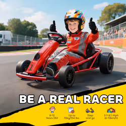 HOMCOM 24V Electric Go Kart for Kids with Music, Horn Honking, Slow Start