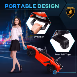 HOMCOM Lamborghini Aventador Licensed 12V Kids Electric Ride On Car - Red