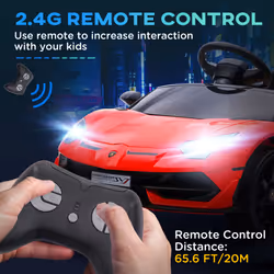 HOMCOM Lamborghini Aventador Licensed 12V Kids Electric Ride On Car - Red - Additional view 4