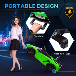 HOMCOM Lamborghini Aventador Licensed 12V Kids Electric Ride On Car - Green - Additional view 4