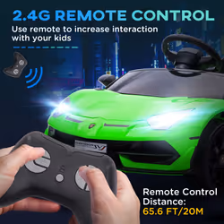 HOMCOM Lamborghini Aventador Licensed 12V Kids Electric Ride On Car - Green - Additional view 5
