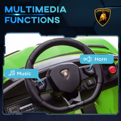 HOMCOM Lamborghini Aventador Licensed 12V Kids Electric Ride On Car - Green - Additional view 6