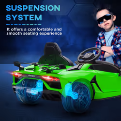 HOMCOM Lamborghini Aventador Licensed 12V Kids Electric Ride On Car - Green - Additional view 7