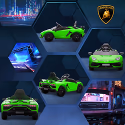HOMCOM Lamborghini Aventador Licensed 12V Kids Electric Ride On Car - Green - Additional view 8