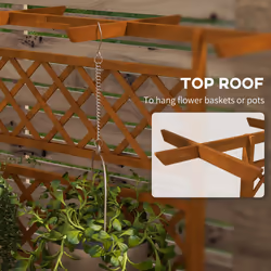 Outsunny Wooden Trellis Planter, Raised Garden Bed for Climbing Plants, Orange