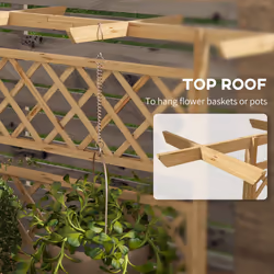 Outsunny Wooden Trellis Planter, Raised Garden Bed for Climbing Plants, Natural