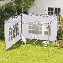 Outsunny Gazebo Side Panels for 3x3(m) or 3x4m Pop Up Gazebo, 2 Pack, White