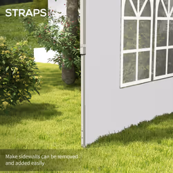 Outsunny Gazebo Side Panels for 3x3(m) or 3x4m Pop Up Gazebo, 2 Pack, White