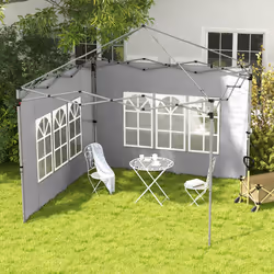 Outsunny Gazebo Side Panels for 3x3(m) or 3x4m Pop Up Gazebo, 2 Pack, Grey