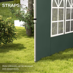 Outsunny Gazebo Side Panels for 3x3(m) or 3x4m Pop Up Gazebo, 2 Pack, Green