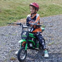 HOMCOM 24V Kids Electric Motorbike with Twist Grip Throttle, Music, Horn - Green