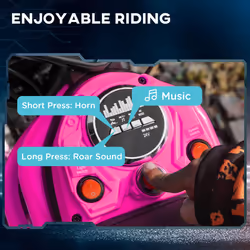 HOMCOM 24V Kids Electric Motorbike with Twist Grip Throttle, Music, Horn - Pink