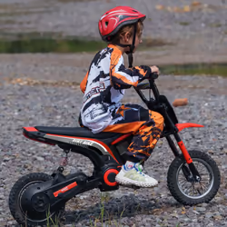 HOMCOM 24V Kids Electric Motorbike with Twist Grip Throttle, Music, Horn - Red