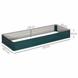 Outsunny Galvanised Raised Garden Bed Metal Planter Box with Open Bottom, Green - Additional view 4