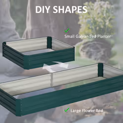 Outsunny Galvanised Raised Garden Bed Metal Planter Box with Open Bottom, Green - Additional view 6