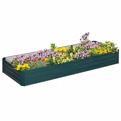 Outsunny Galvanised Raised Garden Bed Metal Planter Box with Open Bottom, Green - Additional view 8