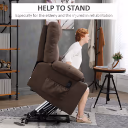 HOMCOM Heavy Duty Riser and Recliner Chair Lift Chair for the Elderly, Brown