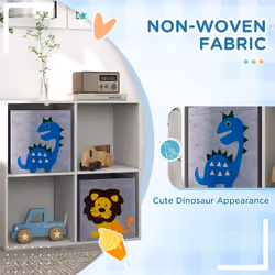 ZONEKIZ Toy Organiser with Two Non-Woven Fabric Drawers for Bedroom - White - Additional view 4
