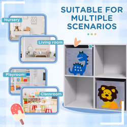 ZONEKIZ Toy Organiser with Two Non-Woven Fabric Drawers for Bedroom - White - Additional view 7
