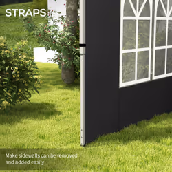 Outsunny Gazebo Side Panels for 3x3(m) or 3x4m Pop Up Gazebo, 2 Pack, Black