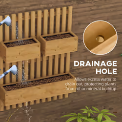 Outsunny Wooden Garden Planters with Trellis Wall-mounted Raised Garden Bed - Additional view 5