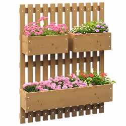 Outsunny Wooden Garden Planters with Trellis Wall-mounted Raised Garden Bed - Additional view 8