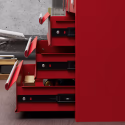 DURHAND Lockable 3 Drawer Tool Chest with Ball Bearing Slide Drawers Red