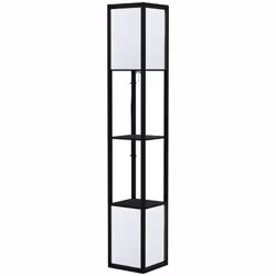 HOMCOM Shelf Floor Lamp with Dual Light, for Living Room, Bedroom, Black - Additional view 8