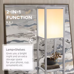 HOMCOM Shelf Floor Lamp with Dual Light, for Living Room, Bedroom, Black - Additional view 4