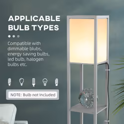 HOMCOM Shelf Floor Lamp with Dual Light, for Living Room, Bedroom, Black - Additional view 5