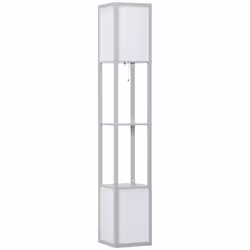 HOMCOM Shelf Floor Lamp with Dual Light, for Living Room, Bedroom, Black - Additional view 8