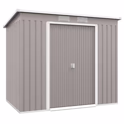 Outsunny 7 x 4ft Metal Garden Storage Shed w/ Double Door Grey - Additional view 8