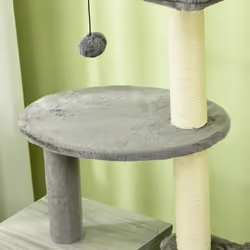 PawHut Cat Litter Box Enclosure, with Cat House, Bed, Scratching Posts, Platform - Additional view 6