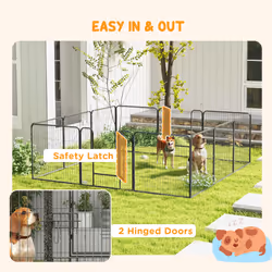 Heavy Duty Puppy Play Pen, 12 Panels Pet Exercise Pen, for Indoors, Outdoors