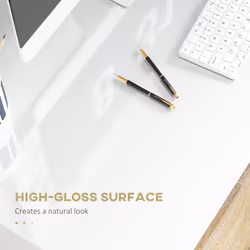 HOMCOM Computer Desk Writing Table Study Workstation Storage High Gloss White - Additional view 4