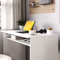 HOMCOM Computer Desk Writing Table Study Workstation Storage High Gloss White - Additional view 6