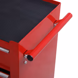 HOMCOM Tool Trolley with 5 Drawers Steel Tool Chest on Wheels with Handle Red - Additional view 4