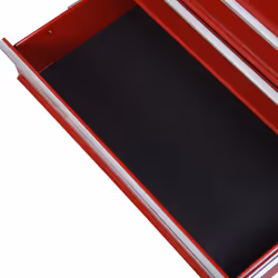 HOMCOM Tool Trolley with 5 Drawers Steel Tool Chest on Wheels with Handle Red - Additional view 5