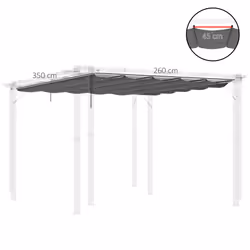 Outsunny Pergola Shade Cover Replacement Canopy for 4 x 3(m) Pergola, Grey