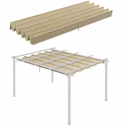 Outsunny Pergola Shade Cover Replacement Canopy for 4 x 3(m) Pergola, Beige - Additional view 4
