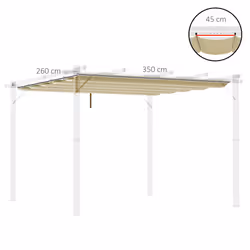 Outsunny Pergola Shade Cover Replacement Canopy for 4 x 3(m) Pergola, Beige - Additional view 5
