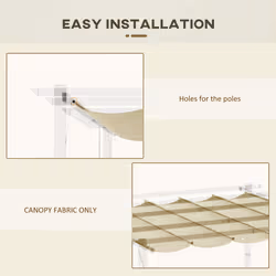 Outsunny Pergola Shade Cover Replacement Canopy for 4 x 3(m) Pergola, Beige - Additional view 6