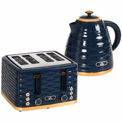 HOMCOM Kettle and Toaster Set 1.7L Rapid Boil Kettle & 4 Slice Toaster Blue - Additional view 8