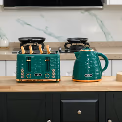 HOMCOM Kettle and Toaster Set 1.7L Rapid Boil Kettle & 4 Slice Toaster Green - Additional view 4