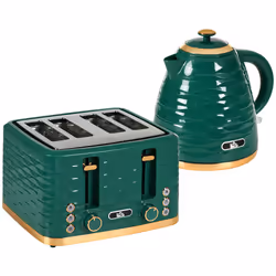 HOMCOM Kettle and Toaster Set 1.7L Rapid Boil Kettle & 4 Slice Toaster Green - Additional view 8