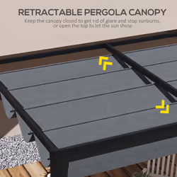 Outsunny Pergola Sun Shade Cover Roof Replacement for 2.85x2m Pergola, Grey - Additional view 5