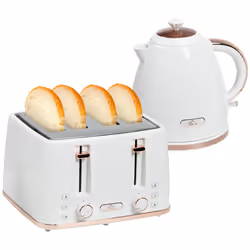 HOMCOM 1.7L Kettle and Toaster Set with Defrost Reheat and Crumb Tray White - Additional view 8