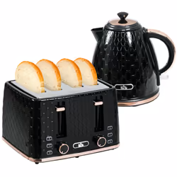 HOMCOM 1.7L Kettle and Toaster Set with Defrost Reheat and Crumb Tray Black - Additional view 8